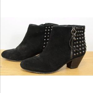 Ash suede studded black zipper booties boots 10